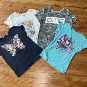 Girls Medium Mixed Variety Bundle Kids Graphic T-Shirts - Multi-Color Pack